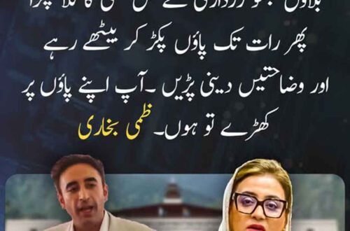 عظمیٰ بخاری بلاول بھٹو زرداری کے سیاسی رویے پر تنقید کرتے ہوئے۔
