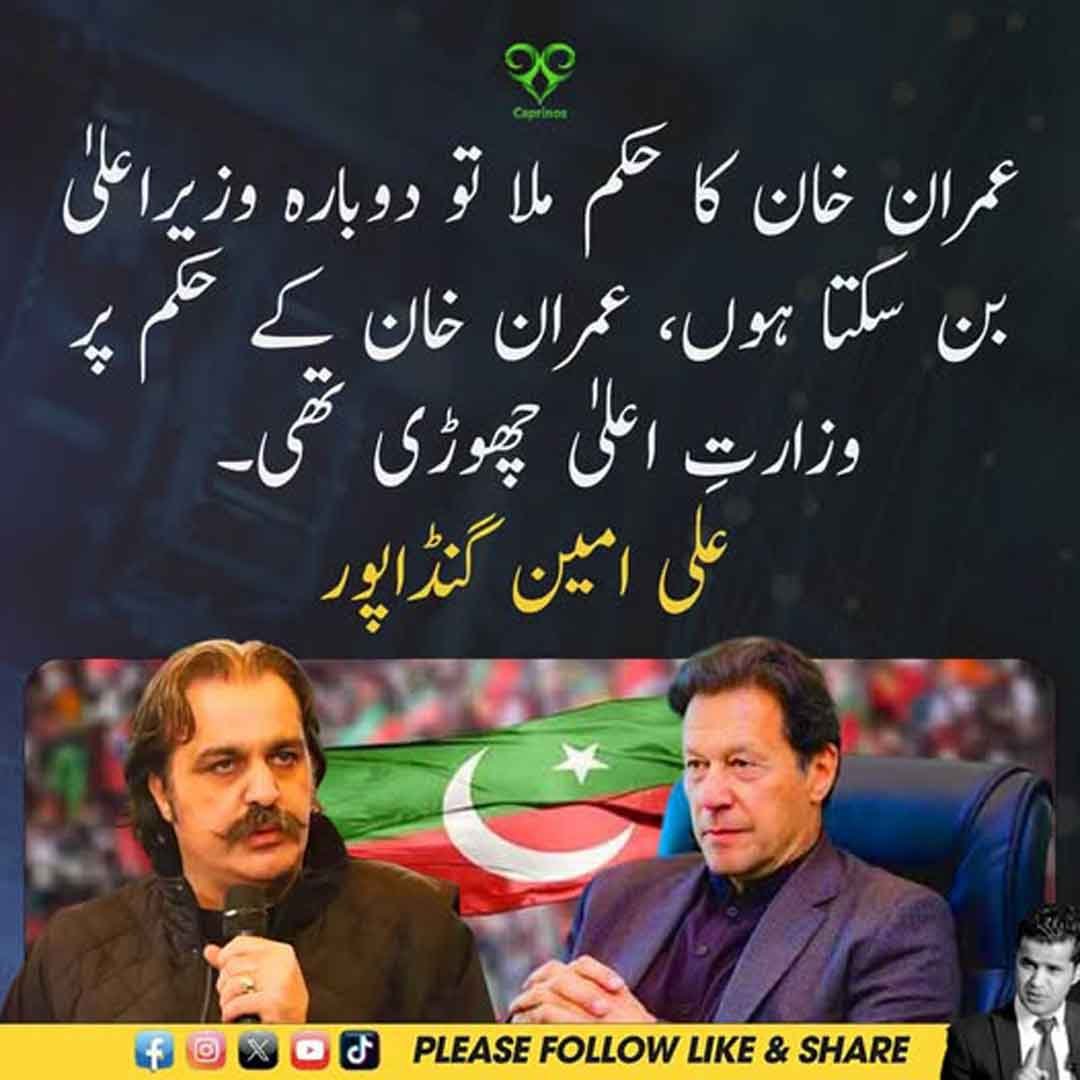 علی امین گنڈاپور کا عمران خان اور وزارت اعلیٰ سے متعلق بیان
