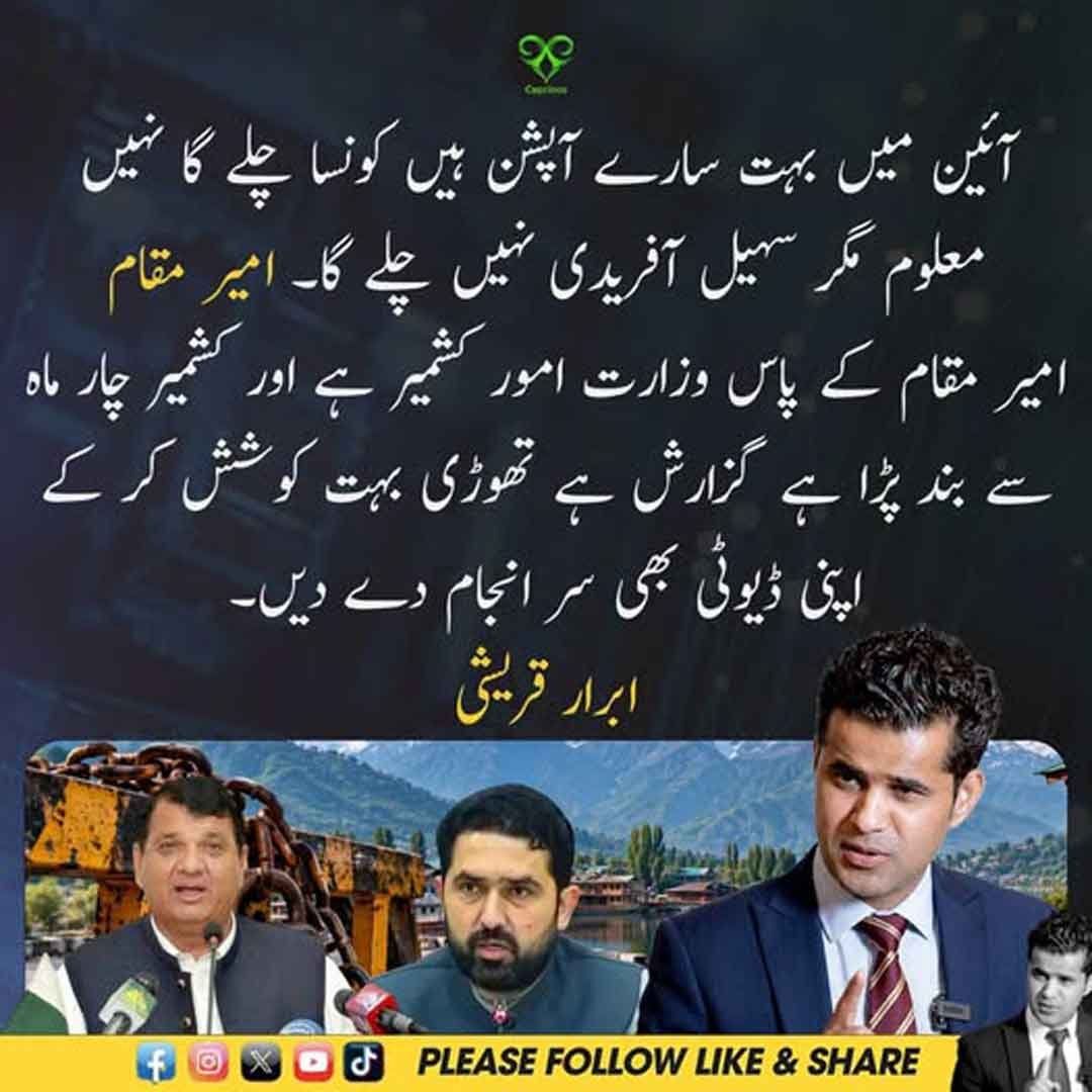 امیر مقام اور ابرار قریشی کے سیاسی بیانات