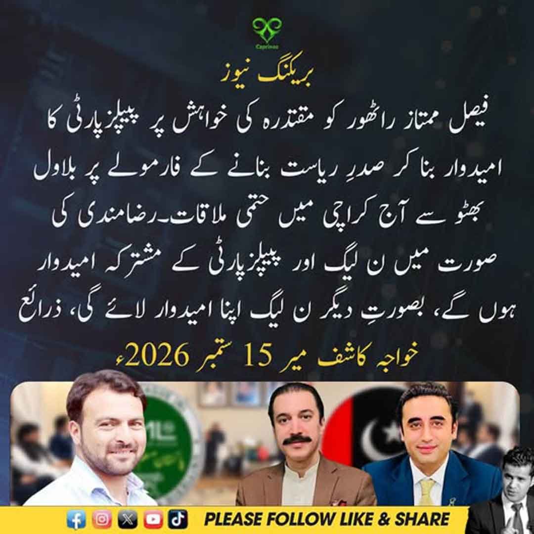 فیصل ممتاز راٹھور اور بلاول بھٹو سے متعلق صدارتی انتخاب کا فارمولہ