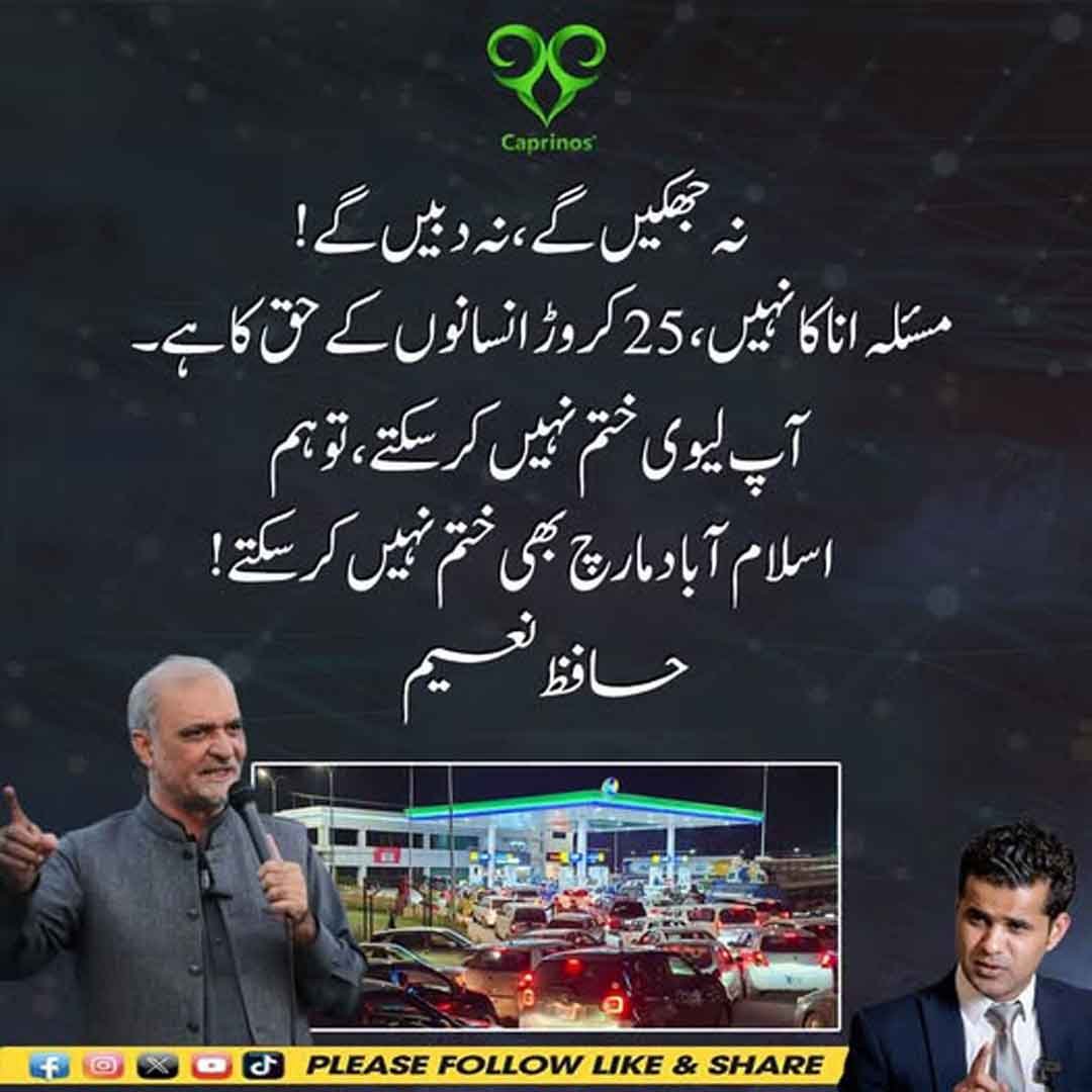 حافظ نعیم کا لیوی اور اسلام آباد مارچ سے متعلق بیان