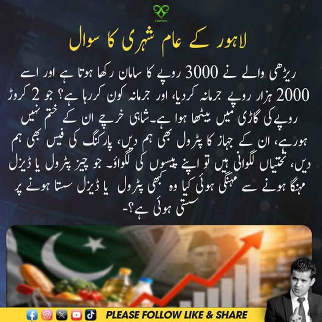 لاہور کے شہری کا ریڑھی والے کے جرمانے اور حکومتی اخراجات پر سوال