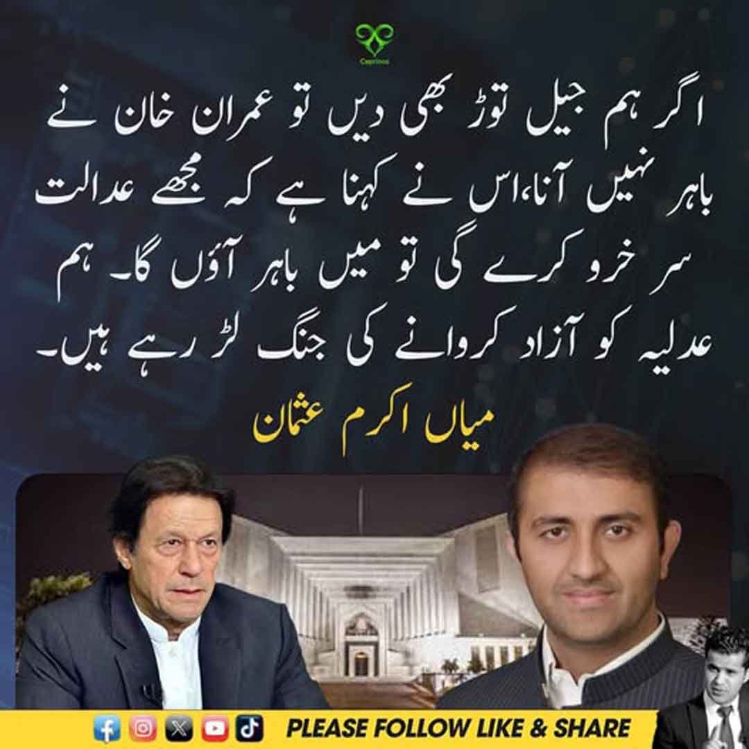 میاں اکرم عثمان کا عمران خان اور عدلیہ کی آزادی سے متعلق بیان