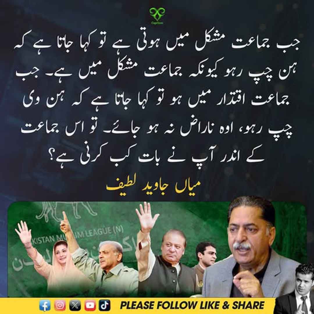 میاں جاوید لطیف کا جماعت کے اندر اظہارِ رائے سے متعلق بیان