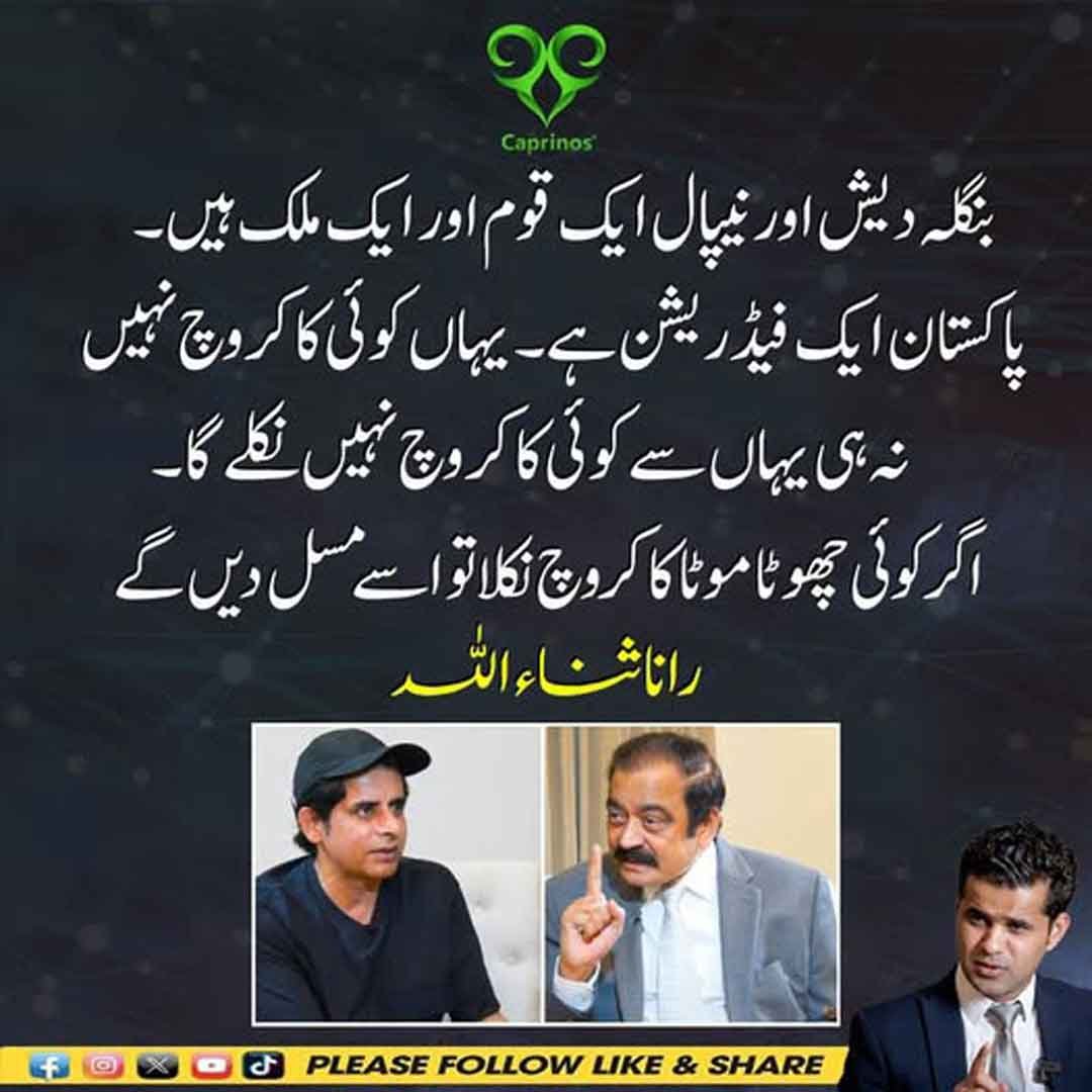 رانا ثناء اللہ کا پاکستان کی فیڈریشن سے متعلق بیان