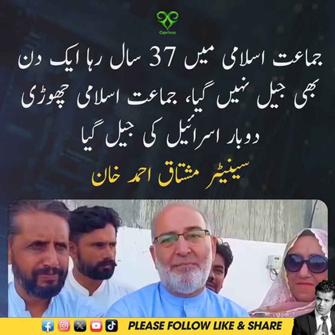 سینیٹر مشتاق احمد خان کا جماعت اسلامی اور اسرائیلی جیل سے متعلق بیان
