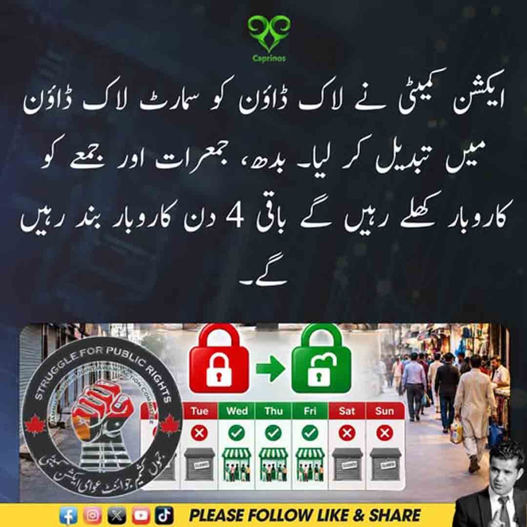 ایکشن کمیٹی کے اسمارٹ لاک ڈاؤن اور کاروبار کھولنے کے شیڈول کا اعلان
