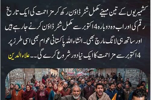 علاء الدین کا 4 اکتوبر سے مزاحمت اور لانگ مارچ سے متعلق بیان