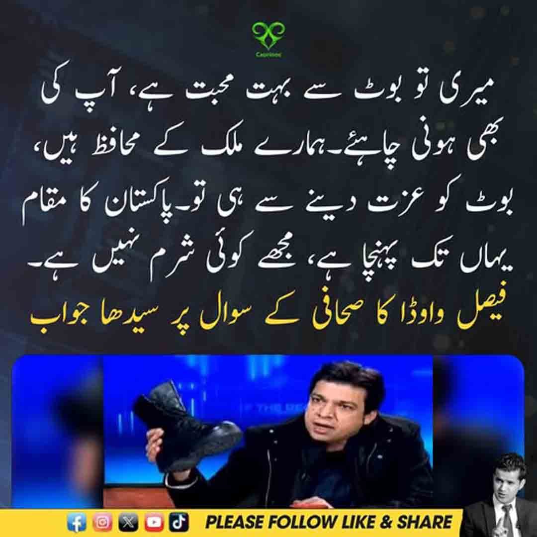 فیصل واوڈا کا بوٹ اور ملکی محافظوں کے احترام سے متعلق بیان