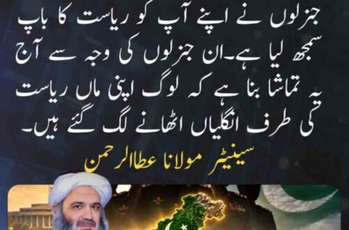 سینیٹر مولانا عطاالرحمن کا ریاستی معاملات اور جنرلوں سے متعلق بیان