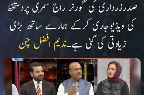 ندیم افضل چن کا گورنر راج کی سمری پر دستخط کی ویڈیو سے متعلق بیان