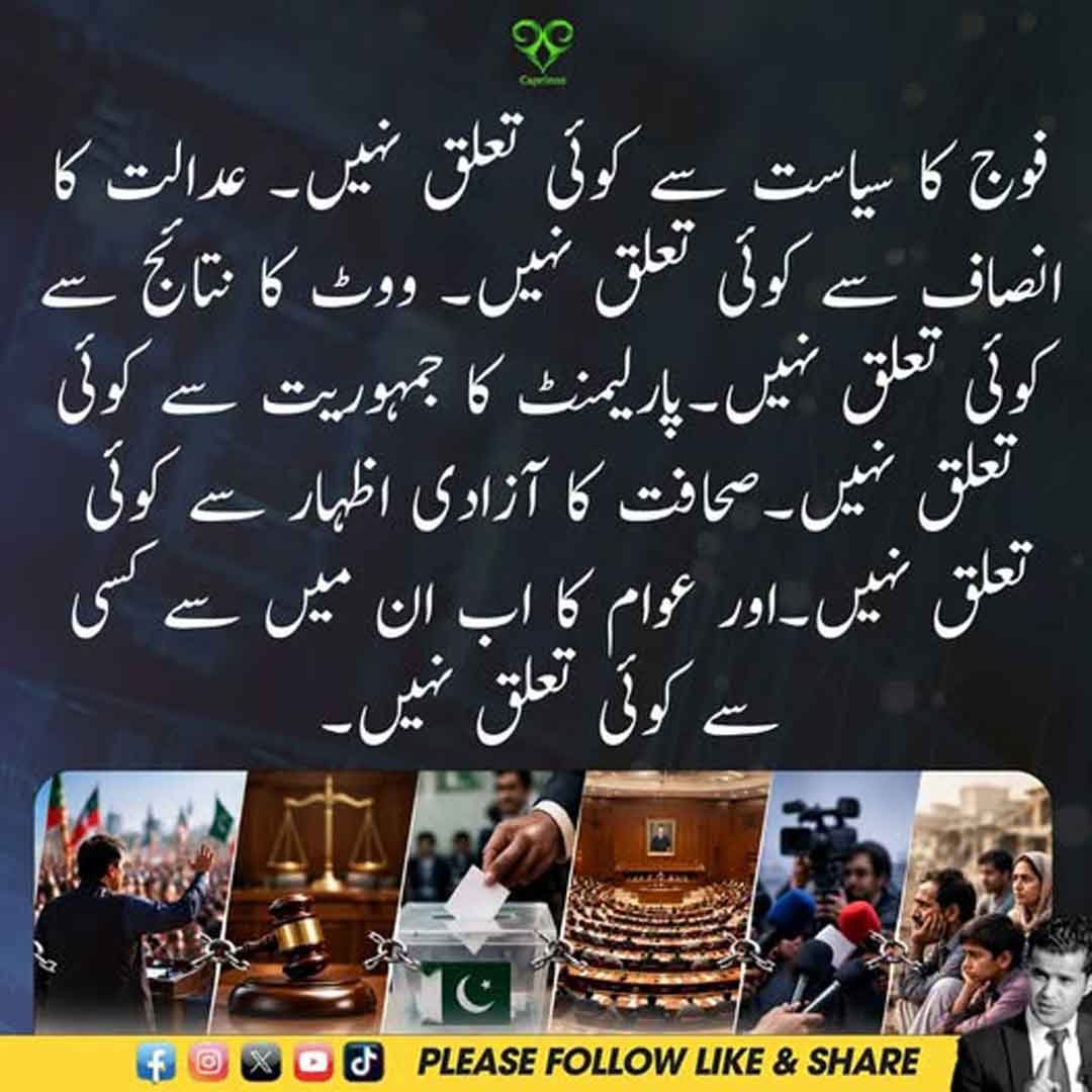 پاکستان میں فوج، عدلیہ، پارلیمنٹ، صحافت اور عوامی اعتماد سے متعلق بیان