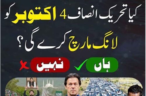 تحریک انصاف کے 4 اکتوبر لانگ مارچ سے متعلق سوال