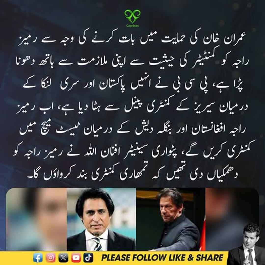 رمیز راجہ، پی سی بی کمنٹری پینل اور عمران خان کی حمایت سے متعلق تنازع