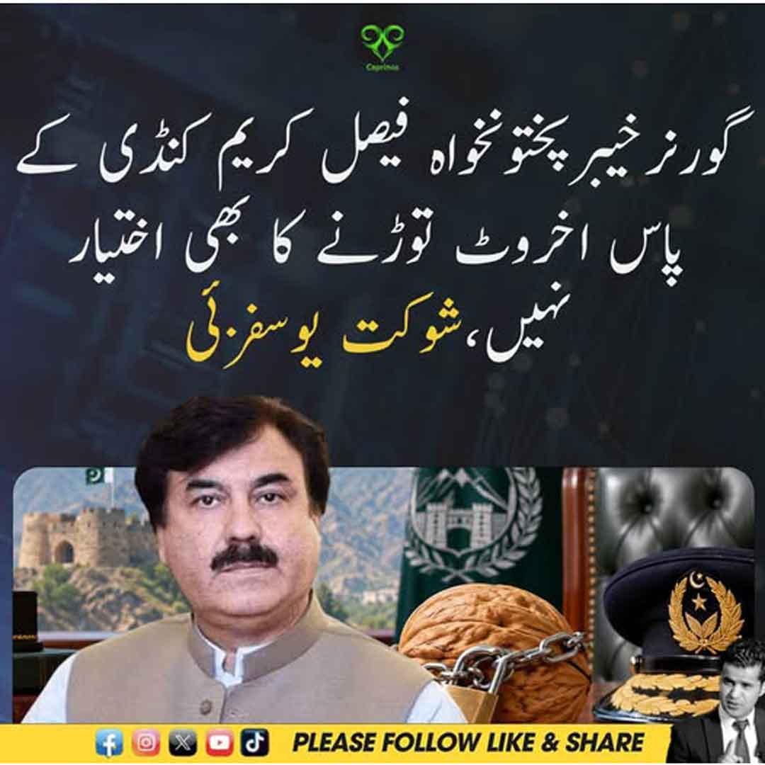 شوکت یوسفزئی کا گورنر خیبر پختونخوا فیصل کریم کنڈی کے اختیارات سے متعلق بیان