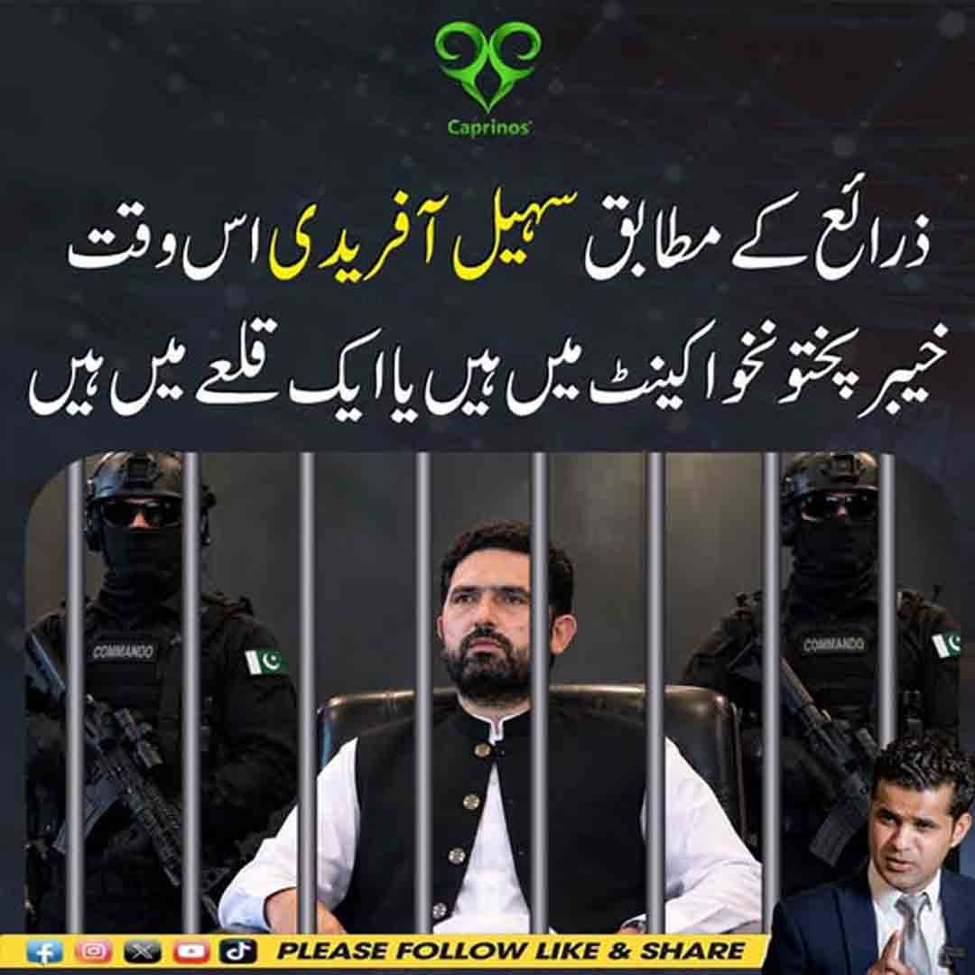 سہیل آفریدی کی موجودہ جگہ سے متعلق اطلاعات اور سوالات